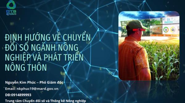 ĐỊNH HƯỚNG VỀ CHUYỂN ĐỔI SỐ NGÀNH NÔNG NGHIỆP VÀ PHÁT TRIỂN NÔNG THÔN